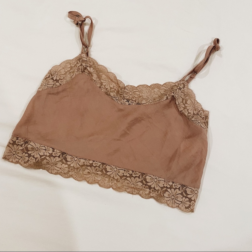 Brandy Melville Rose Lace Crop Top